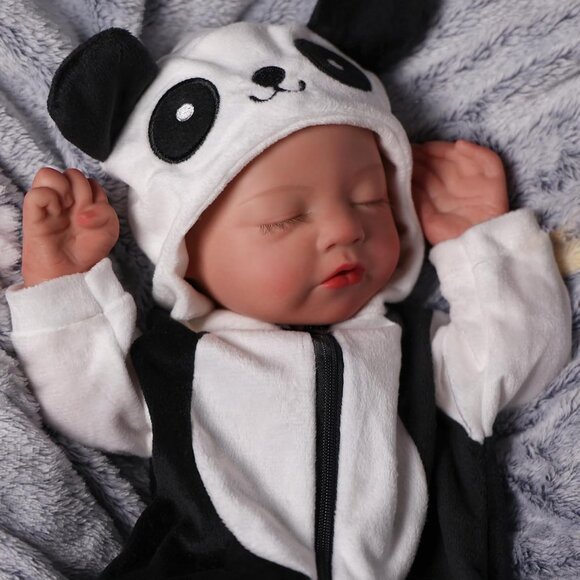 16 Inch Realistic Full Silicone Body Brown Baby Girl Doll 4Lb Weighted Real Doll - Picture 4 of 8